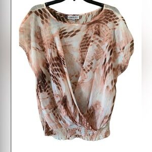 JLO Women’s Pink Snakeprint Top NWOT SIZE L